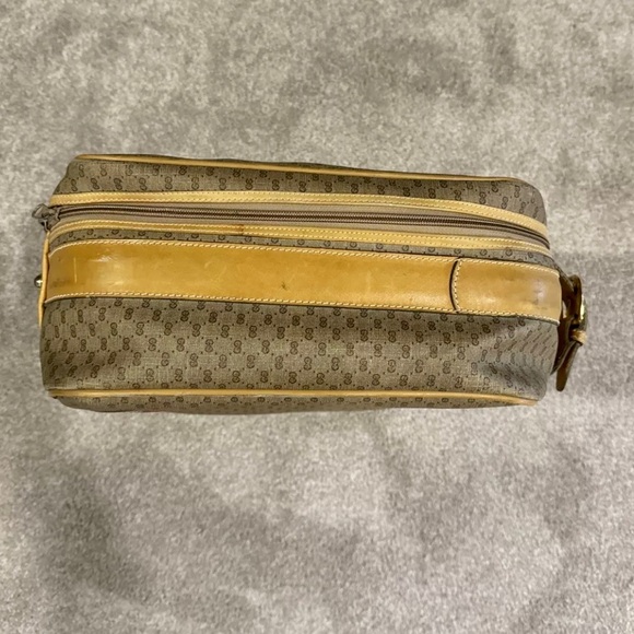 GUCCI GG Leather Coated Canvas Carry-On Travel Bag Sherry Line Stripes Suitcase - Picture 14 of 16